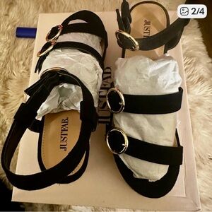 NAK Black and Cream Espadrille Sandals